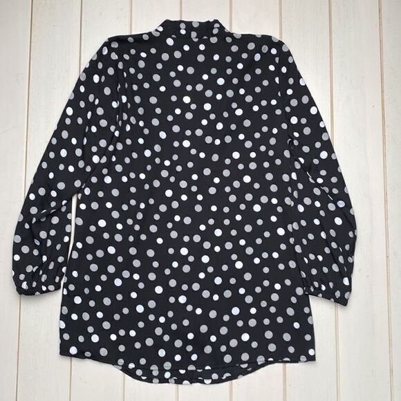 Bob Mackie Polka Dot Long Sleeve Shirt Top - Picture 10 of 12